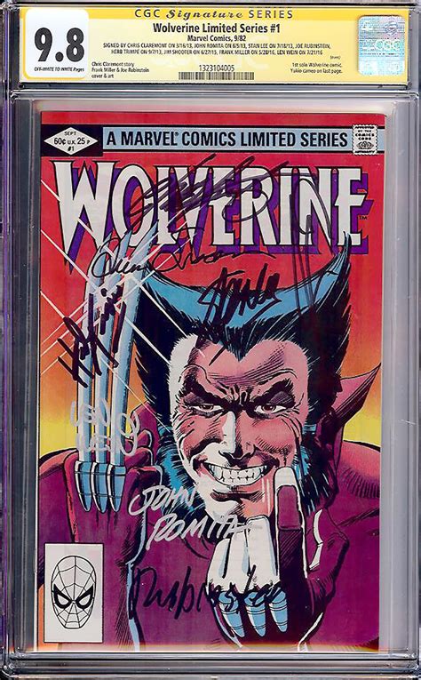 Wolverine Limited Series 1 Cgc 9 8 Ow W Cgc Signature Series Auction Pedigree Comics