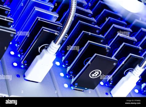 bitcoin mining usb devices   row  small fans stock photo alamy