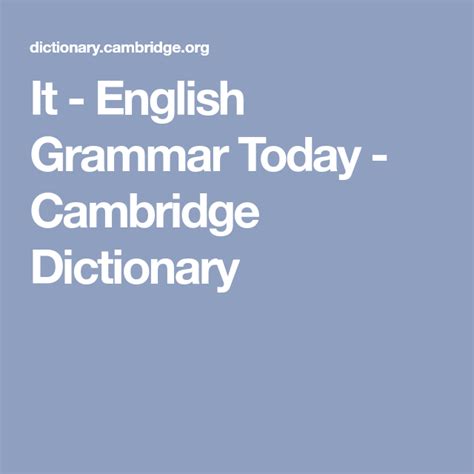 english grammar today cambridge dictionary slovo dnya