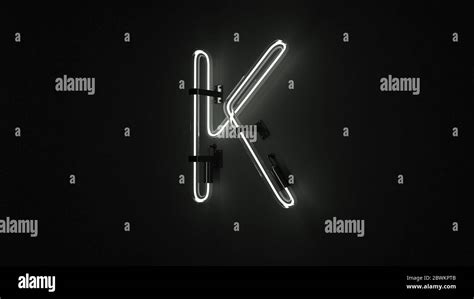 Neon Sign Letter K 3d illustration 3d render Stock Photo - Alamy