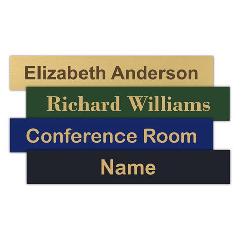 6x1 Executive Office Name Plate Signs Engraved Brass Nap Nameplates