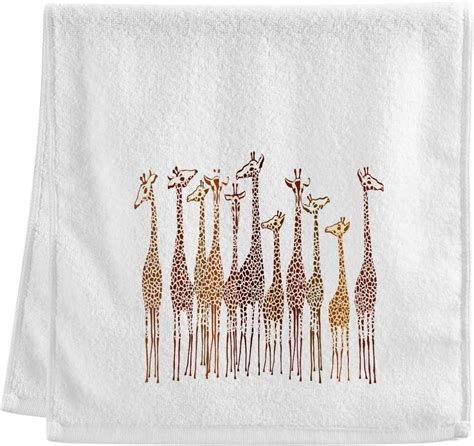 Dreamtimes Cartoon Giraffe Hand Towels White Bath Towels Soft Absorbent