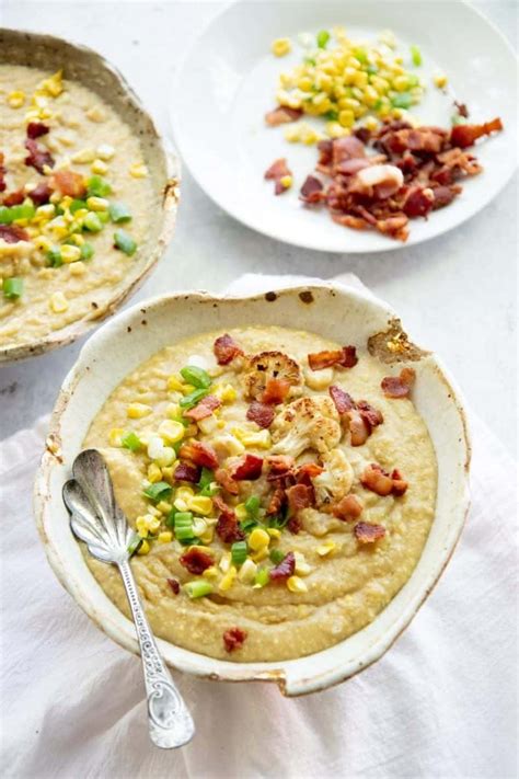 Roasted Corn And Cauliflower Chowder Wholefully