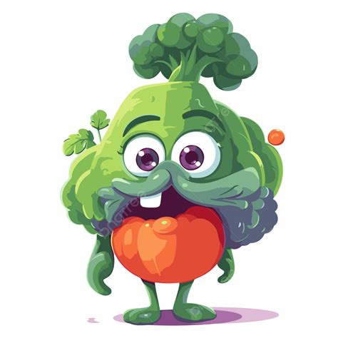 Veggie Tale Vector Sticker Clipart Cartoon Character Is Holding An