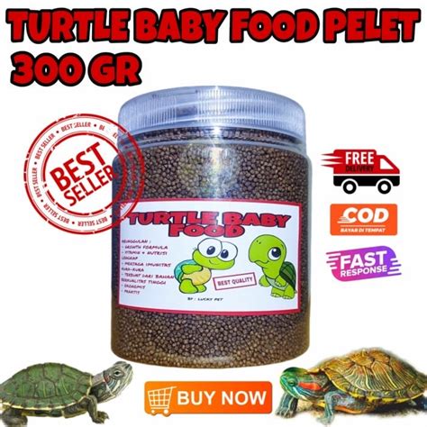 300 GR MAKANAN PELET BAYI ANAK KURA KURA AIR BRAZIL BRASIL BABY TURTLE