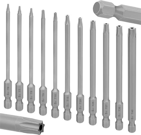 11 Pièces Embouts Torx Tournevis Torx Longueur 100 mm 1 4 Pouces à