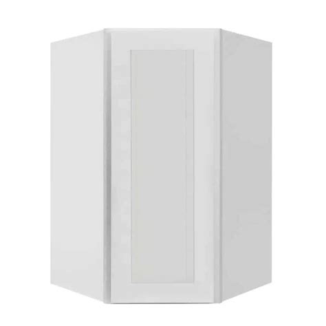 Gray Shaker 24 Wall Diagonal Corner Cabinet Glass Door Nelson Cabinetry