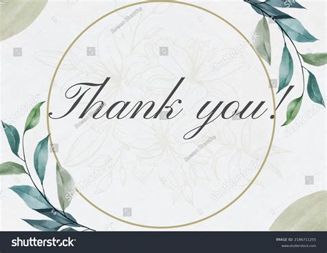 Thank You Appreciation Gratitude Floral Leaves Stock Illustration 2186711255 Shutterstock