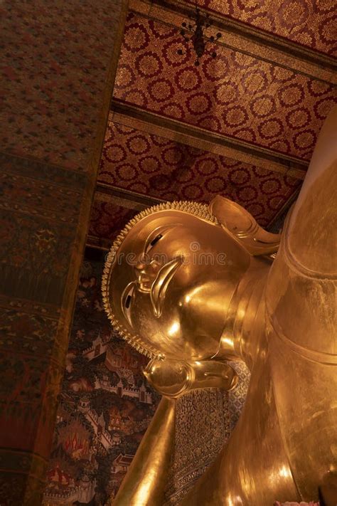 The Giant Reclining Buddha Golden Statue Is Seen At Wat Pho Temple