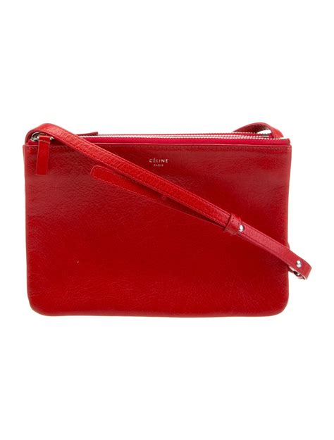 Celine Small Trio Bag Red Crossbody Bags Handbags Cel287576 The Realreal