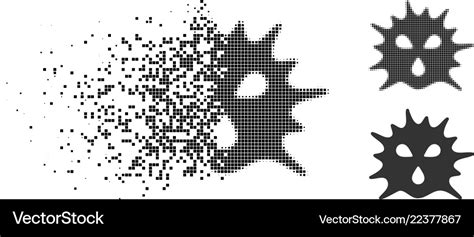 Dissolving Dot Halftone Virus Structure Icon Vector Image