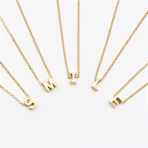 ct gold plated mini initial letter necklace  hurleyburley