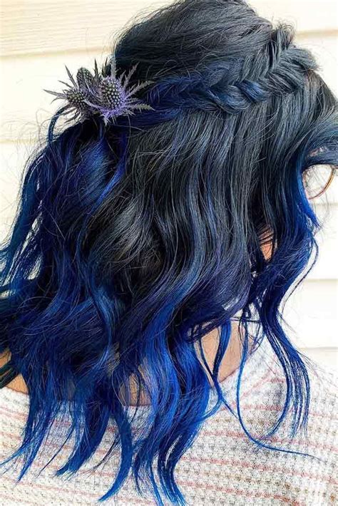 Embrace The Magnetic Beauty Of Blue Black Hair Trend Dark Blue Hair Hair Color Blue Blue