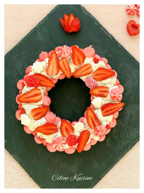 Gâteau meringué vanille fraises number cake 0 Il était une fois