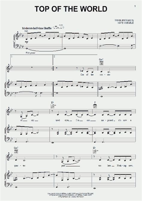 Top Of The World Piano Sheet Music | OnlinePianist