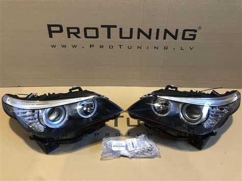 LCI Retrofit Kit OE Look Black Headlights Set For BMW E60 E61 03 10