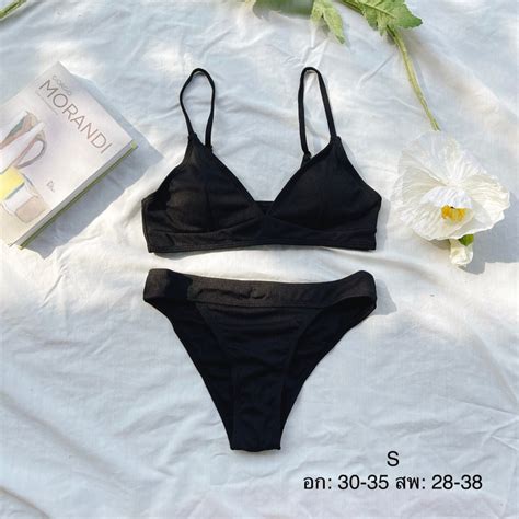 พรอมสง bikini ผารองนม สดำ Shopee Thailand