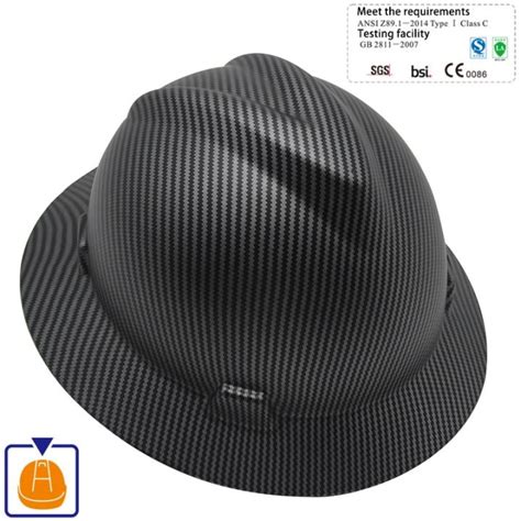 safety helmet full brim hard hat carbon fiber construction work cap