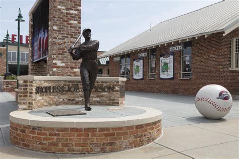 Statue Of Baseball Legend Shoeless Joe Jackson Outside Fluor Field A