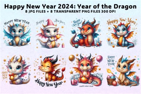 Happy New Year - Year of the Dragon 2024 Graphic by AwkwardAnnies · Creative Fabrica