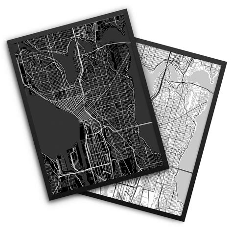 Seattle Washington Poster – City Map Decor