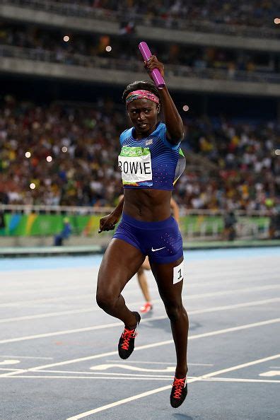 Tori Bowie Of The United States Crosses The Finishline To Win The Women