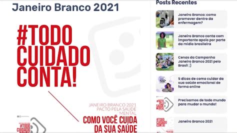 Campanha Janeiro Branco Alerta Para O Cuidado Com As Emoções