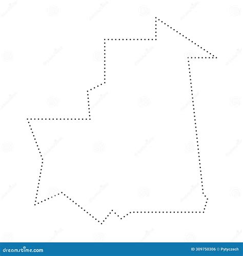 Mauritania Dotted Outline Vector Map CartoonDealer 309750306