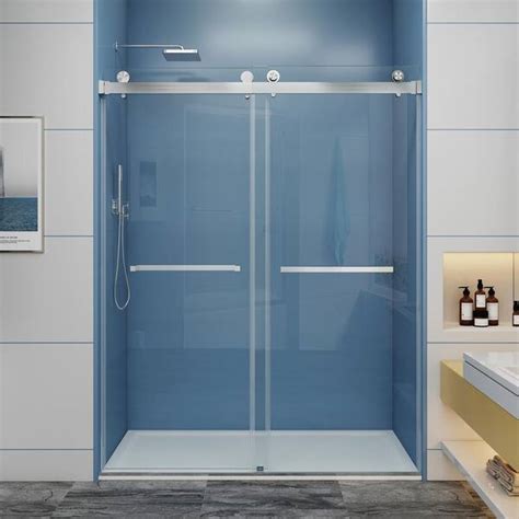 MCOCOD 48 In W X 76 In H Double Sliding Frameless Shower Door In