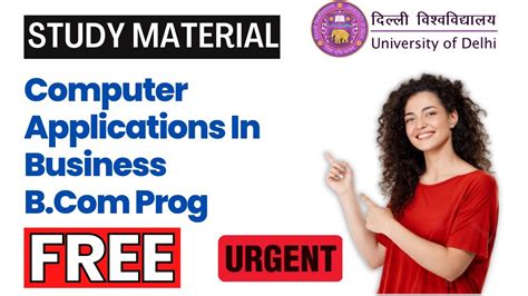 Bcom Programme Study Material Available For Exams Free Computer