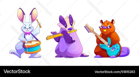 Animal Music Band Performers Royalty Free Vector Image