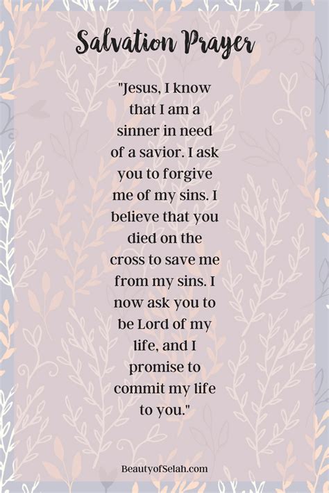 Salvation Prayer Printable