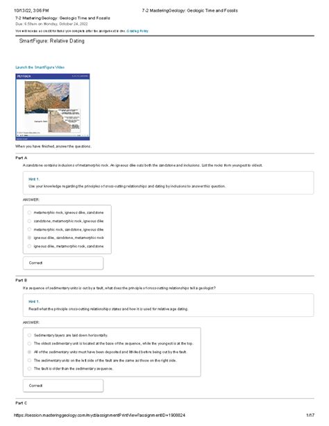 Mastering Geology Geologic Time And Fossils Questions And Answers