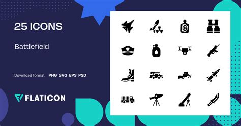 Battlefield Icon Pack Glyph 25 Svg Icons