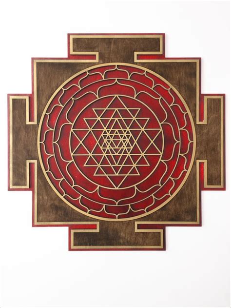 Blue Green Sri Yantra Wall Art Laser Cut Sacred Geometry Meditation