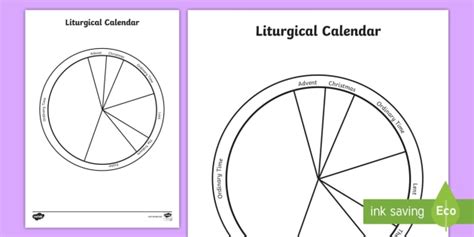 Printable Liturgical Calendar Activity