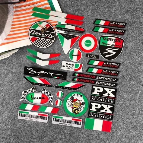 Reflective Motorcycle Stickers Italy Flag Bike Helmet Decals For