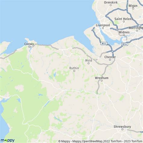 map denbighshire map  denbighshire ll   practical information