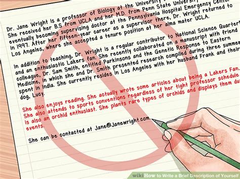 How To Write A Brief Description Of Yourself With Sample Bios