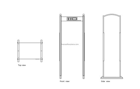 Walk Through Metal Detector AutoCAD Block Free Cad Floor Plans