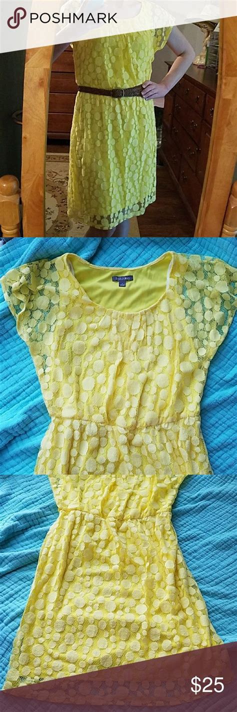 Roz Ali Yellow Lace Lined Dress Bright Sunshine Yellow Summery Dress