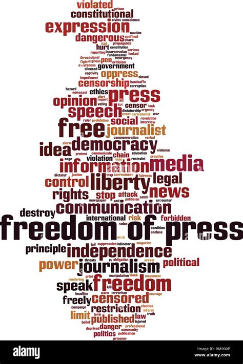 Freedom Of Press Word Cloud Concept Vector Illustration Stock Vector