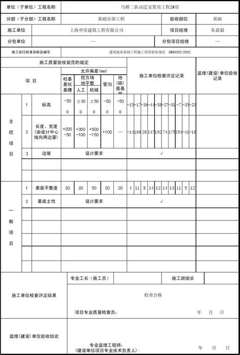 土方开挖工程检验批质量验收记录表6 000word文档在线阅读与下载无忧文档