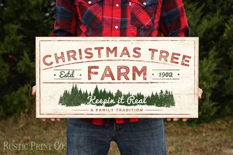 Christmas Tree Farm Sign Wood Holiday Sign By Rusticprintco