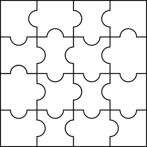 Vector Plantilla Puzzle 12 Piezas Rompecabezas En Blanco 12 Foto