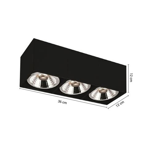 Downlight Lux Triple Ar Machado Negro Serlux