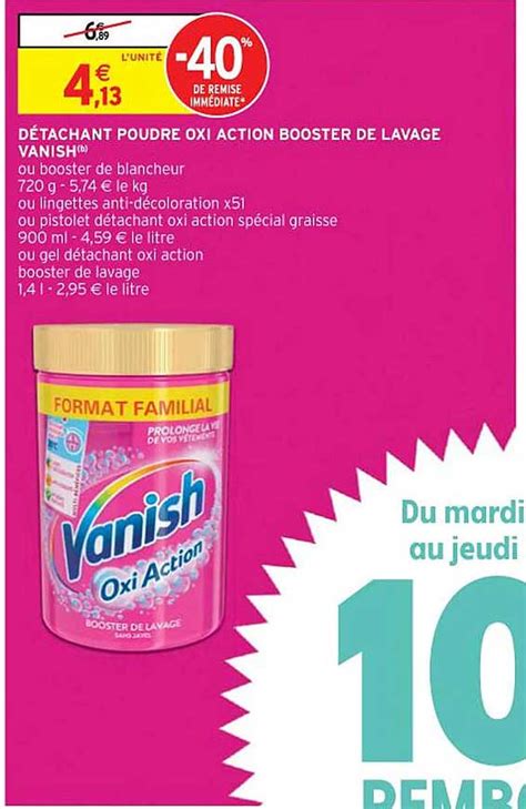 Promo Détachant Poudre Oxi Action Booster De Lavage Vanish chez