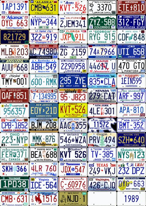 North American License Plates 1989 A Graphic Representati Flickr