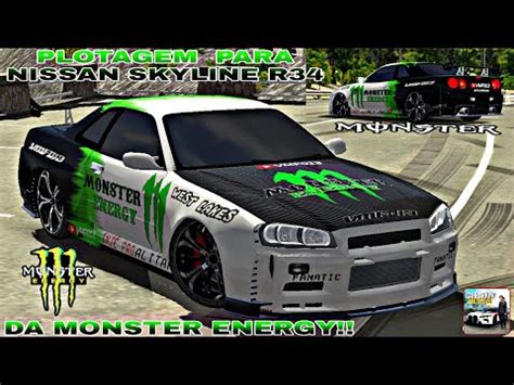 PLOTAGEM PARA NISSAN SKYLINE GTR R34 DA MONSTER ENERGY Car Parking