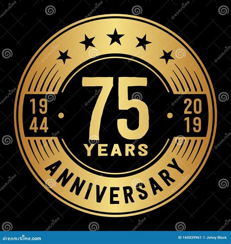 75 Years Celebrating Anniversary Design Template. 75th Anniversary Logo